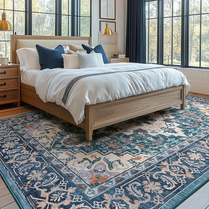 Lessymo 9 x 12 Area Rugs for Living Room, Machine Washable Area Rugs Boho Faux - Image 3