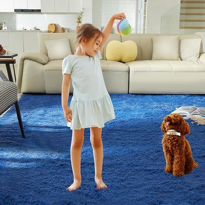 Ultra Soft Rug for Living Room, 8X10 Fluffy Shag Area Rug for Bedroom, Modern - Image 7