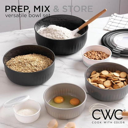 COOK WITH COLOR Prep Bowls with Lids- Wide and Deep Nesting Plastic Small - Image 2