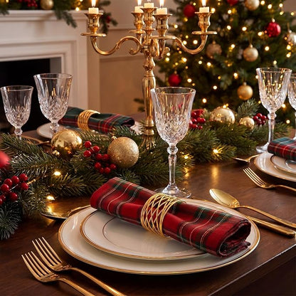 LemonRoad 24 Pcs Gold Twisted Wire Mesh Napkin Rings Metal Napkin Holders - Image 2