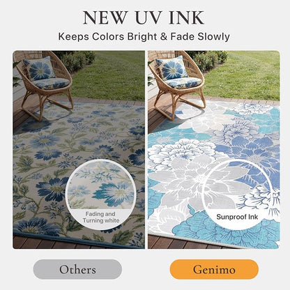 GENIMO Indoor Outdoor Area Rug 9'x12', Machine Washable Rugs - Image 5