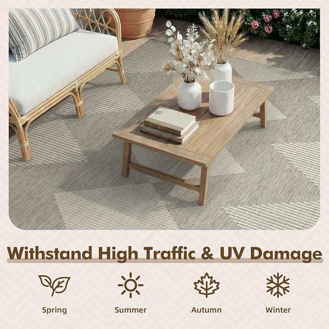 MontVoo-Outdoor Rug Carpet Patio Rug 4x6 ft Polypropylene Indoor Outdoor Rugs - Image 5