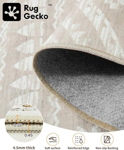 Miukiki 6x9 Area Rug for Living Room Moroccan Washable Rugs Non Slip Indoor - Image 3