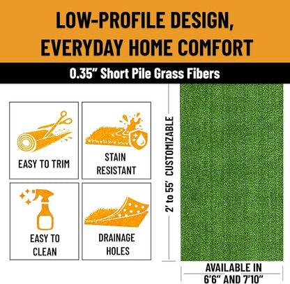 Ottomanson Artificial Turf Lite 94" x 38', Fake Grass Carpet - Image 6