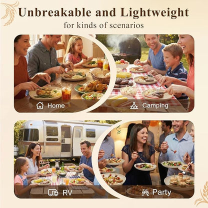 Kitchen Plates Set for 8, Wheat Straw Plate 9 Inch, Unbreakable Party Plates - Image 7