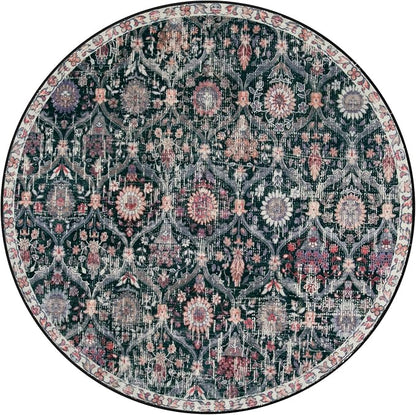 Lahome Moroccan Trellis Washable Round Area Rug, Round Rug 5ft Soft Non-Slip - Image 7