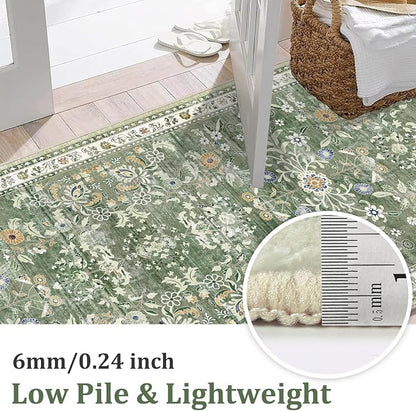 Yamaziot Washable Area Rug 9x12 – Large Non-Slip Boho Floral Living Room Rug - Image 3