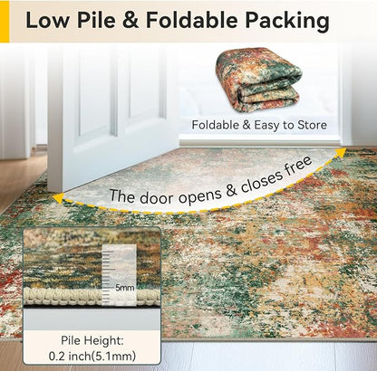 RELEANY Washable Area Rugs 4'x6' Non-Slip Modern Abstract Soft - Image 8