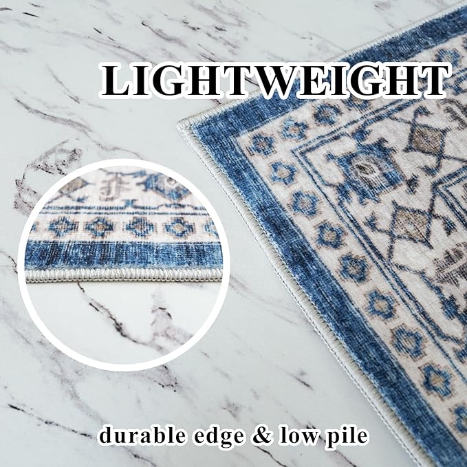 2x3 Washable Vintage Area Rug: Indoor Soft Entryway Rug - Image 8