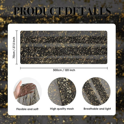 Artoid Mode Black Gold Gauze Table Runner 120 Inch 10Pcs, Glitter Metallic Foil - Image 7
