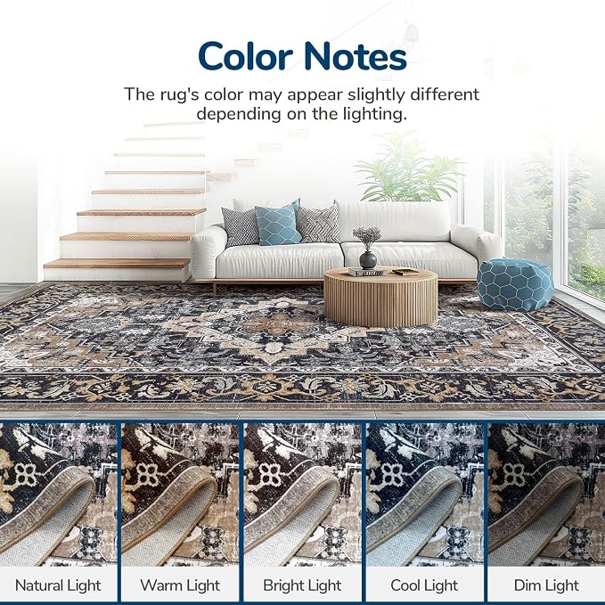 Lessymo Area Rugs 5x8, Machine Washable Area Rug, Super Soft Faux-Wool Area Rugs - Image 9