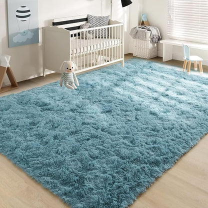 YJ.GWL Area Rugs for Living Room Bedroom, 8x10 Machine Washable Large Teal - Image 7