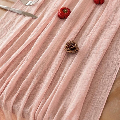 6Pcs Pink Cheesecloth Table Runner 120 Inches - Image 2