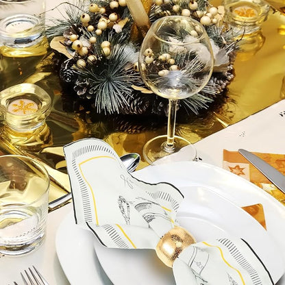 Lallisa 48 Pcs Gold Napkin Rings Bulk Metal Classic Brass Napkin Ring Holders - Image 5