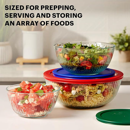 Pyrex Sculpted Glass Mixing Bowls Set - Image 4
