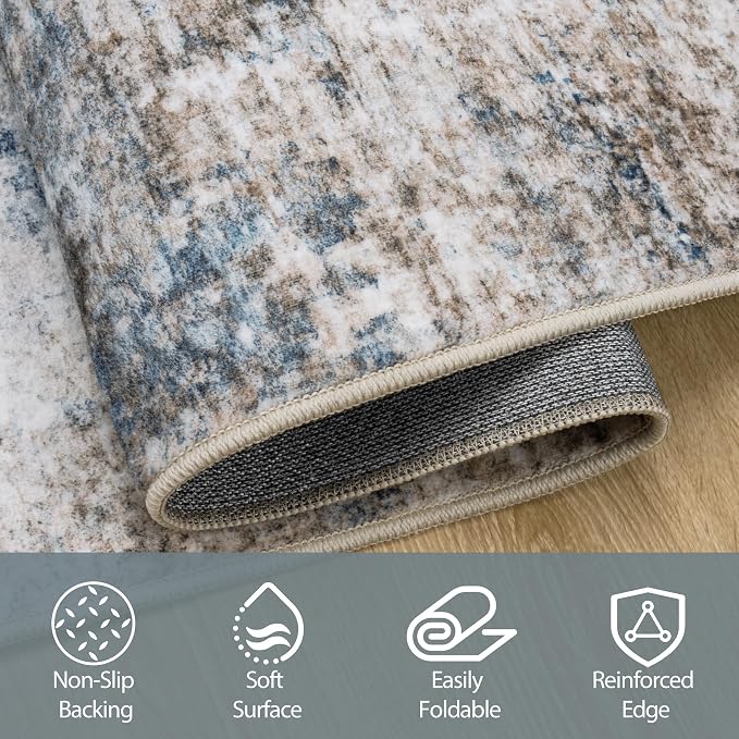8x10 Area Rugs for Living Room Rug Washable: Abstract Large Rug for Dining Room - Image 4