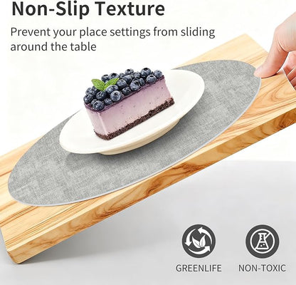 Maxpearl Faux Leather Round Placemats Set of 6, 13.8 inch, Heat Resistant - Image 5