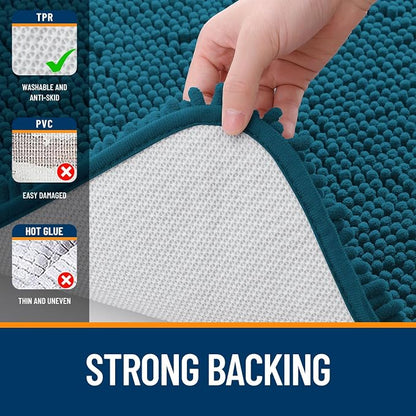 OLANLY Bathroom Rugs 35x24, Extra Soft Absorbent Chenille Bath Rugs, Rubber - Image 6