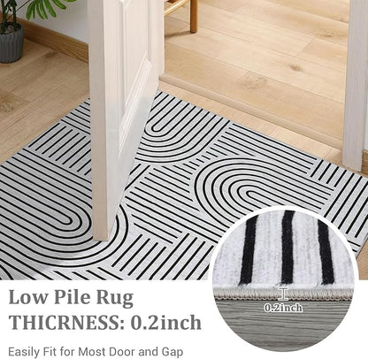 Washable Rug 4ft Area Rugs for Living Room, Abstract Rug for Bedroom, Soft - Image 7