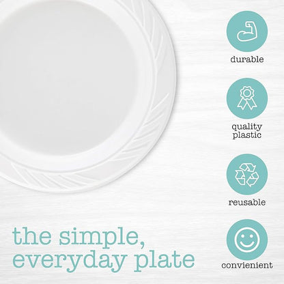 800 Count Disposable 6 Inch White Plastic Dessert Plates - Image 3
