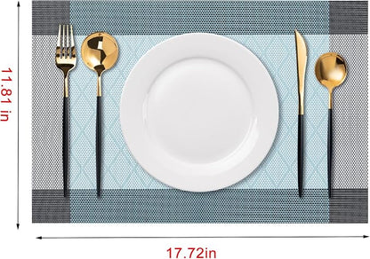 Placemats Set of 6 Washable Indoor | Outdoor Vinyl Place Mats - Image 2