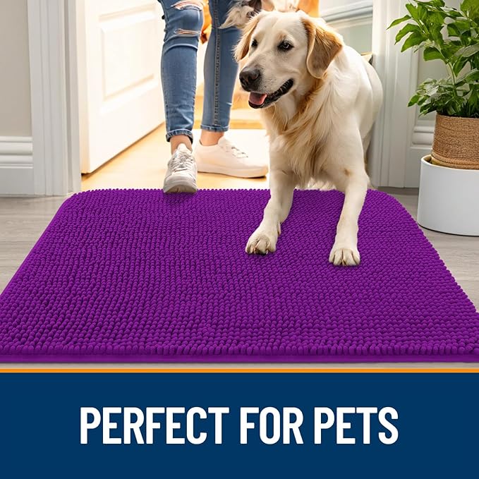 OLANLY Dog Door Mat for Muddy Paws 50x30, Absorbs Moisture and Dirt, Absorbent - Image 6