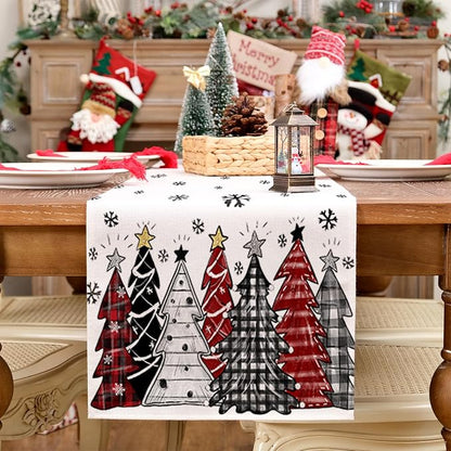 Christmas Table Runner 13x48 Inch, Xmas Tees Snowflakes Holiday Decorative - Image 6