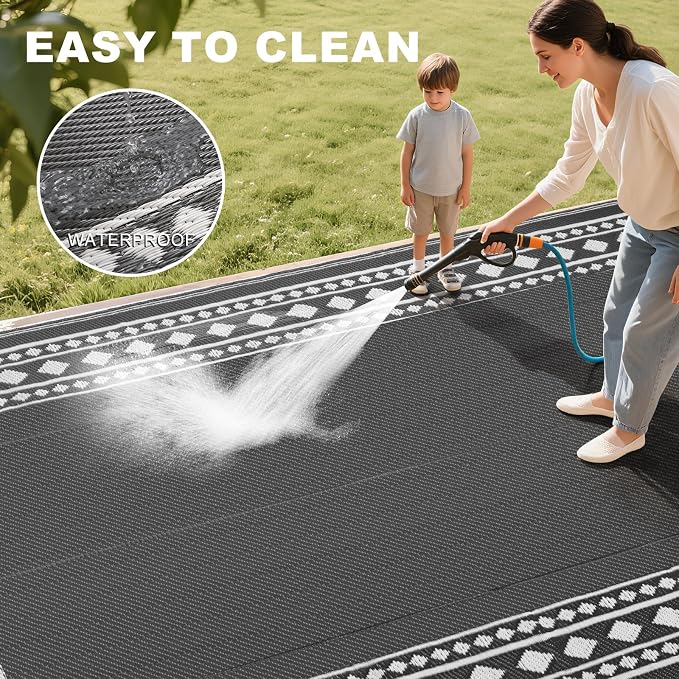RURALITY Outdoor Rug 9x12 Waterproof - Image 5