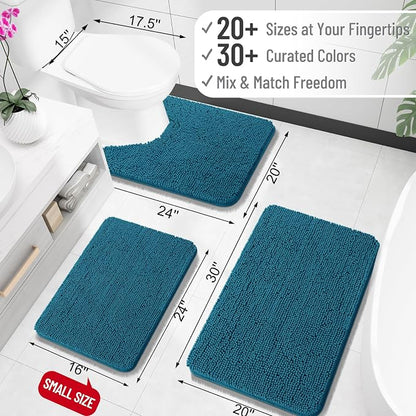 OLANLY Toilet Rugs U-Shaped 24x24, Extra Soft Absorbent Chenille Contour - Image 2