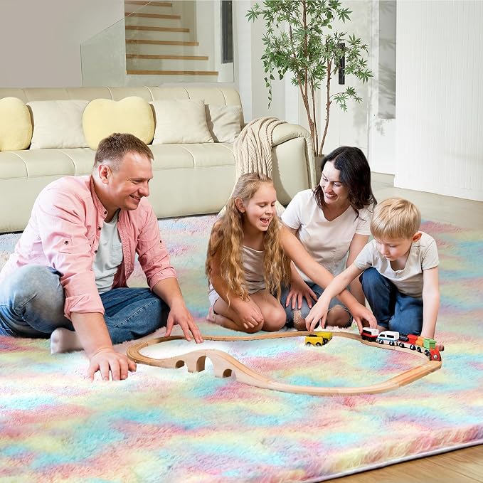 Ultra Soft Rug for Living Room, 8X10 Fluffy Shag Area Rug for Bedroom, Modern - Image 6