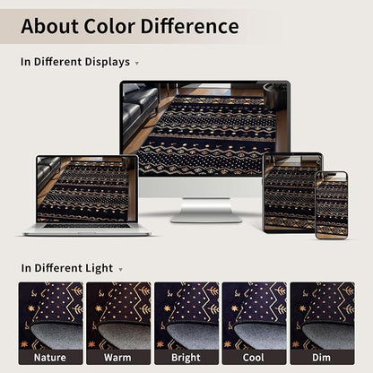 SERISSA 2x3 Rugs for Entryway, Washable Non-Slip Black and Gold Small Area Rug - Image 3