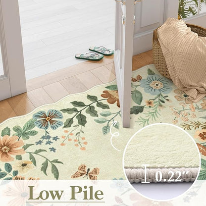 Lahome Floral Hallway Runner Rug Non Slip, Distressed Long Carpet - Image 5