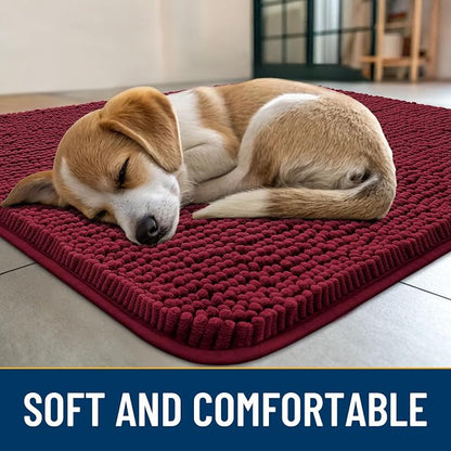Smiry Dog Door Mat for Muddy Paws 47x32, Absorbent Dirt Trapper, Non-Slip - Image 2