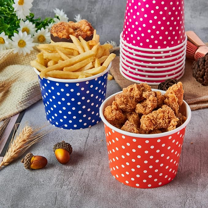 120 Pack 12 oz Ice Cream Cups, Disposable Paper Dessert Cups | three color - Image 6