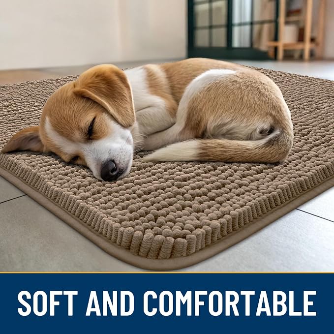 Smiry Dog Door Mat for Muddy Paws 40x32, Absorbent Dirt Trapper, Non-Slip - Image 2