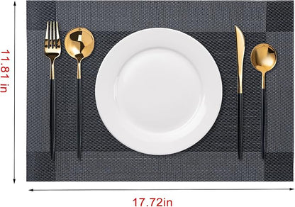 Placemats Set of 6 Washable Indoor | Outdoor Vinyl Place Mats - Image 2