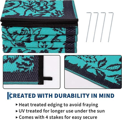Garvee 5’x8’ Waterproof Patio Outdoor Rug, Outdoor Plastic Straw Rug - Image 5