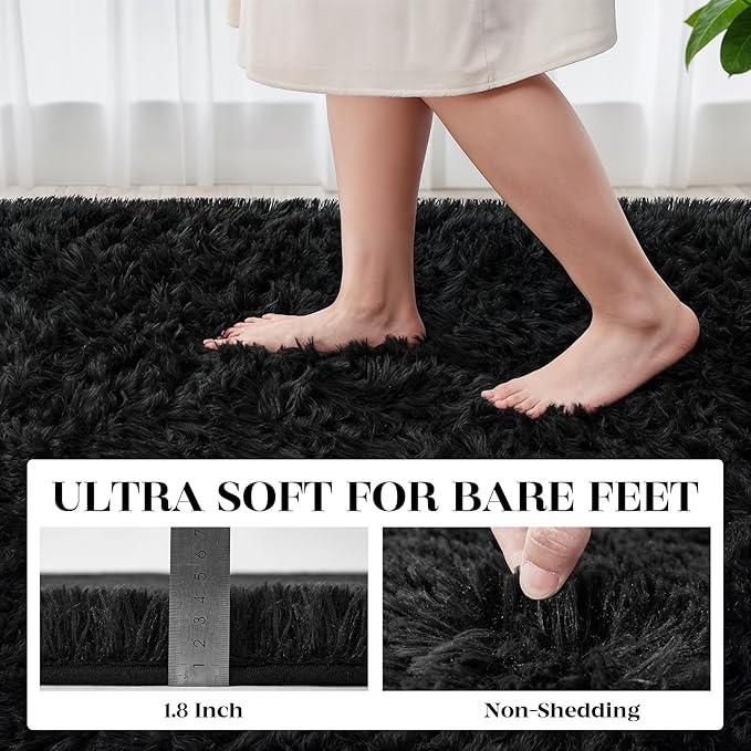 Area Rug for Living Room Bedroom: 6x9 Soft Fluffy Shag Rugs Upgrade Non-Slip - Image 6