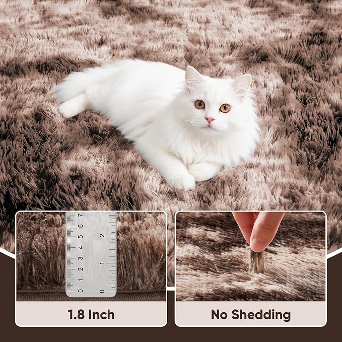 Area Rug for Living Room Bedroom: 6x9 Soft Fluffy Shag Upgrade Non-Slip High - Image 5