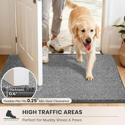 PURRUGS Dirt Trapping Door Mat 34" x 59", Non-Slip Machine Washable Entryway Rug - Image 6