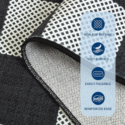 GarveeHome Checkered Dark 2x6 Washable Kitchen Runner Rug Geometric Diamond Dot - Image 7