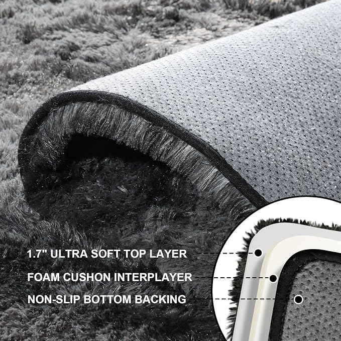 5x7 Area Rugs for Living Room, Large Fluffy Rugs for Bedroom, Fuzzy Shag Soft - Image 3