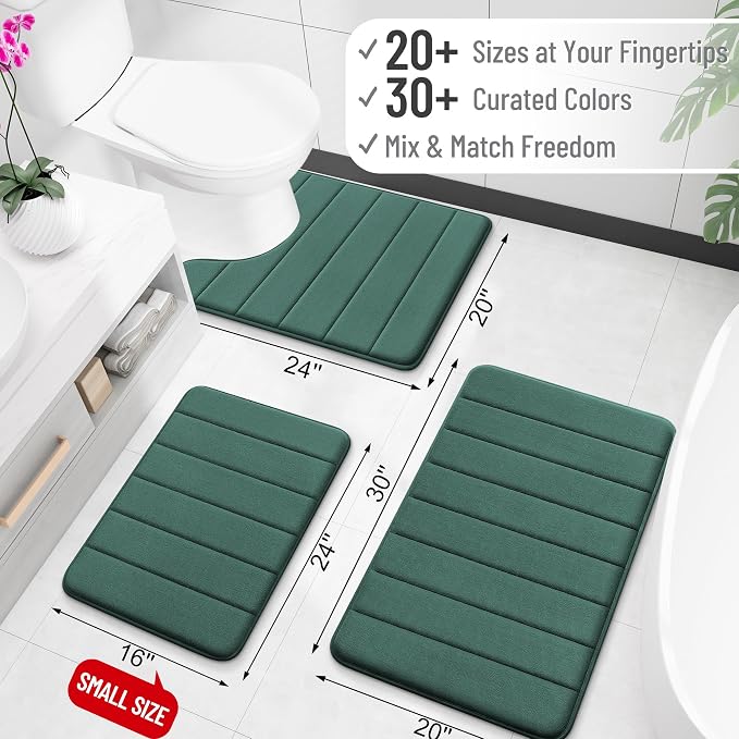 OLANLY Memory Foam Bath Mat 70x46, Super Soft Absorbent Bathroom Rugs, Quick Dry - Image 2