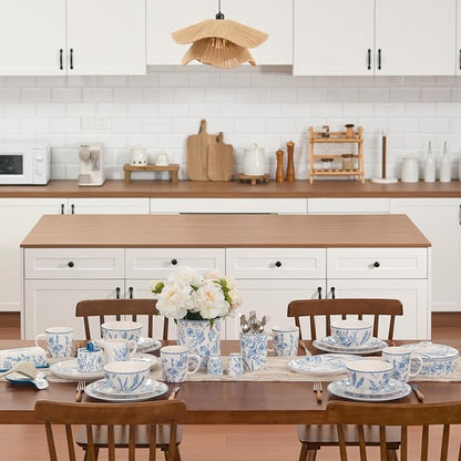Bico Blue Garden Toile De Jouy Salad Plates Set of 4, 8.75 Inch Ceramic Dessert - Image 7