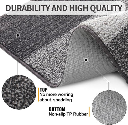 Kitinjoy Indoor Outdoor Door Mat, 32x20 Non-Slip Absorbent Dirt Trapper - Image 3