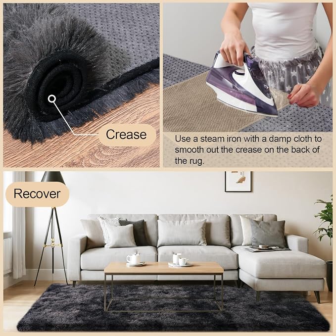 Mugorn 4x6 Rugs for Living Room, Large Fluffy Area Rugs for Bedroom, Soft - Image 4