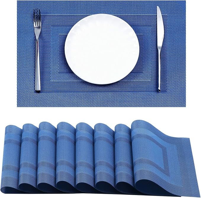Leetaltree Blue Frame Placemats Set of 8 by Leetaltree-ArtatEveryTable