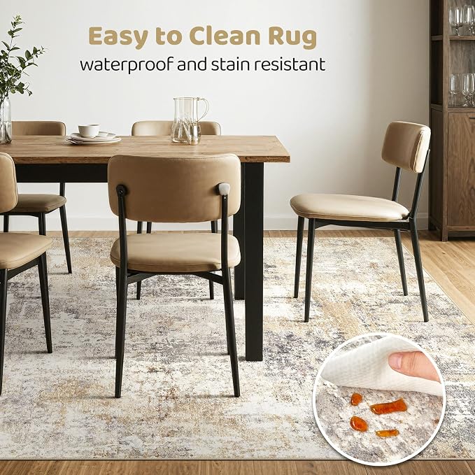 10x13 Area Rug Living Room: Washable Large Abstract Modern Soft Rugs Stain - Image 6
