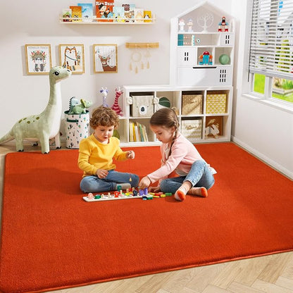 Amearea Modern Area Rugs for Bedroom Living Room, 4x6 Feet Orange Thickened - Image 4