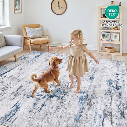 Area Rug Living Room Rugs: 5x7 Large Soft Indoor Carpet Modern Abstract Rug - Image 5